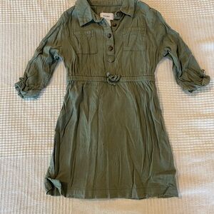 4T - Olive Green Kids Dress